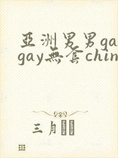 亚洲男男gaygay无套chinese