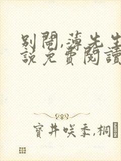 别闹,薄先生小说免费阅读全文