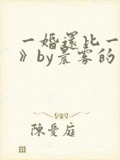 一婚还比一婚高》by晨雾的光