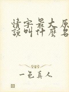 情字最大原著小说叫什么名字