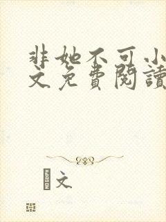 非她不可小说全文免费阅读封面