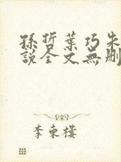 孙哲叶巧朱颜小说全文无删减免费阅读