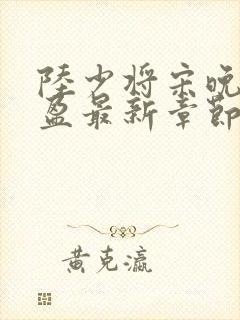 陆少将宋晚陆盈盈最新章节免费阅读