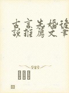 古言先婚后爱小说推荐文笔好高质量封面