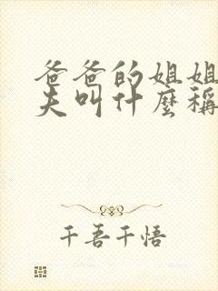爸爸的姐姐的丈夫叫什么称呼