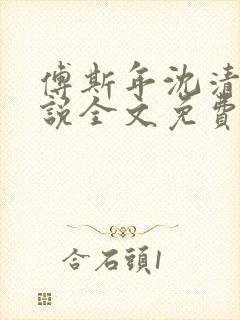 傅斯年沈清欢小说全文免费阅读