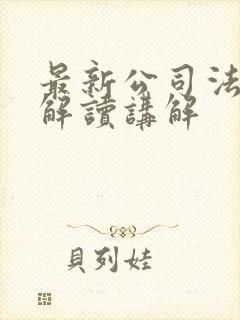 最新公司法详细解读讲解