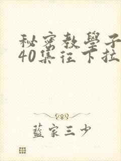 秘密教学子豪第40集往下拉式