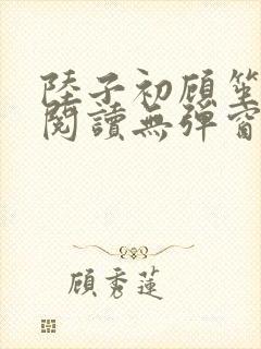 陆子初顾笙免费阅读无弹窗笔趣阁封面