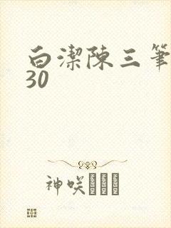 白洁陈三笔趣阁30封面