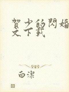 贺少的闪婚暖全文下载封面