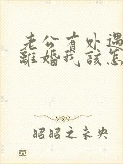 老公有外遇提出离婚我该怎么办