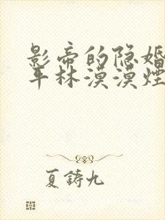 影帝的隐婚妻子平林漠漠烟如织txt