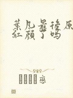 叶凡最后原谅宋红颜了吗