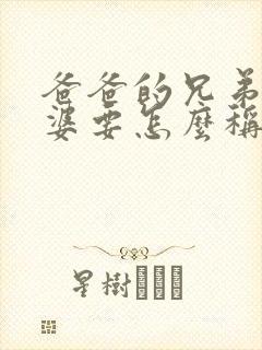爸爸的兄弟的老婆要怎么称呼