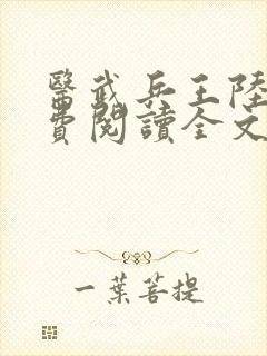 医武兵王陆轩免费阅读全文封面