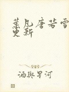 叶凡唐若雪今天更新封面