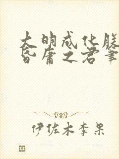 大明成化朕就是昏庸之君笔趣阁