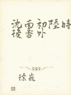 沈南初陆时砚婚后番外