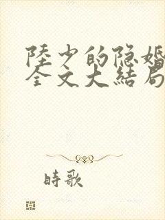 陆少的隐婚罪妻全文大结局