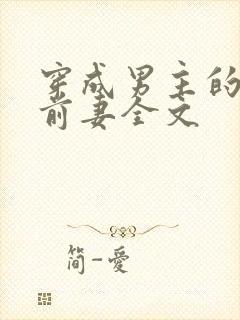 穿成男主的炮灰前妻全文