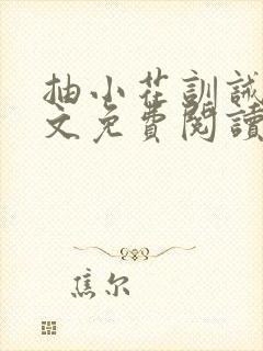 抽小花训诫文全文免费阅读