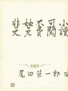 非她不可小说全文免费阅读无弹窗