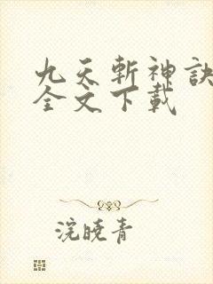 九天斩神诀林辰全文下载封面
