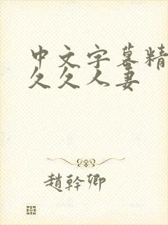 中文字幕精品久久久人妻