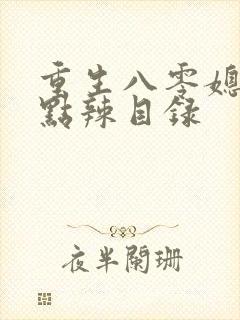 重生八零媳妇有点辣目录