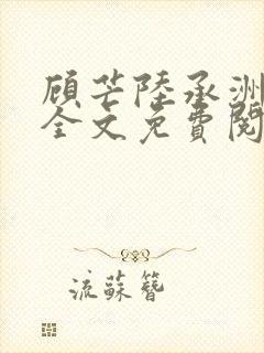 顾芒陆承洲小说全文免费阅读无删减
