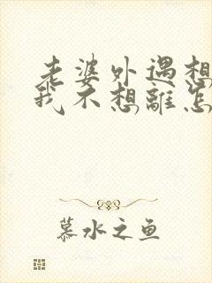老婆外遇想离婚我不想离怎么办