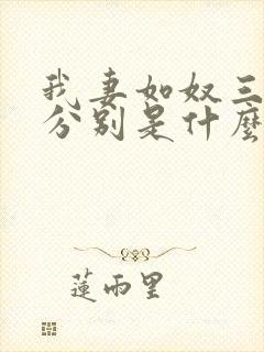 我妻如奴三部曲分别是什么封面