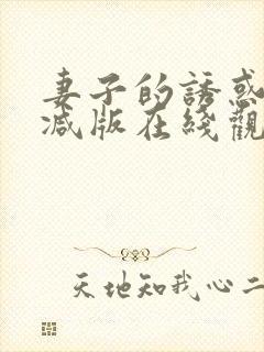 妻子的诱惑未删减版在线观看封面