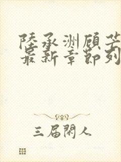 陆承洲顾芒小说最新章节列表