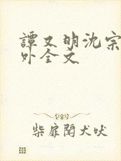 谭又明沈宗年番外全文