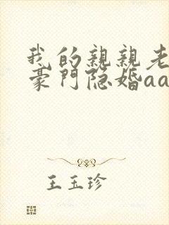 我的亲亲老婆之豪门隐婚aa制