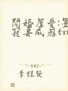 闪婚厚爱:墨少宠妻成瘾txt下载封面
