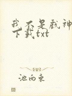 我不是戏神免费下载txt