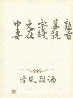 中文字幕熟女人妻在线观看