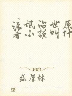 流氓治世原著原著小说叫什么名字知