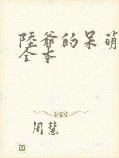 陆爷的呆萌甜妻全本