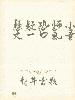 悬疑恐怖小说推文一口气看完