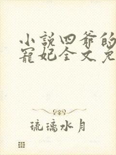 小说四爷的心尖宠妃全文免费阅读封面