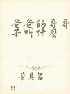 爸爸的哥哥的妻子叫什么