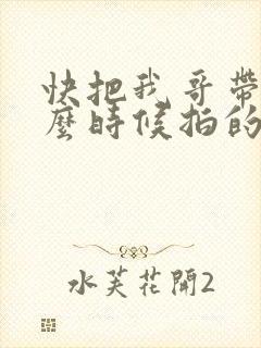 快把我哥带走什么时候拍的封面