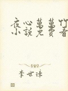夜心万万竹先生小说免费看封面