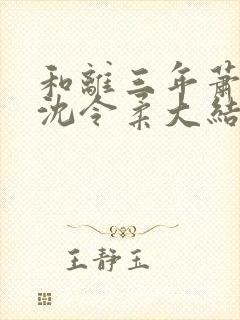 和离三年萧清濯沈令柔大结局