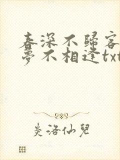 春深不归客,清梦不相逢txt