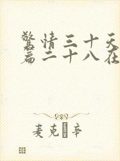 惊情三十天番外篇二十八在线阅读